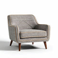Bequemer fauteuil mit stoffbezug in grau und holzfüßen 80 x 75 x 75cm