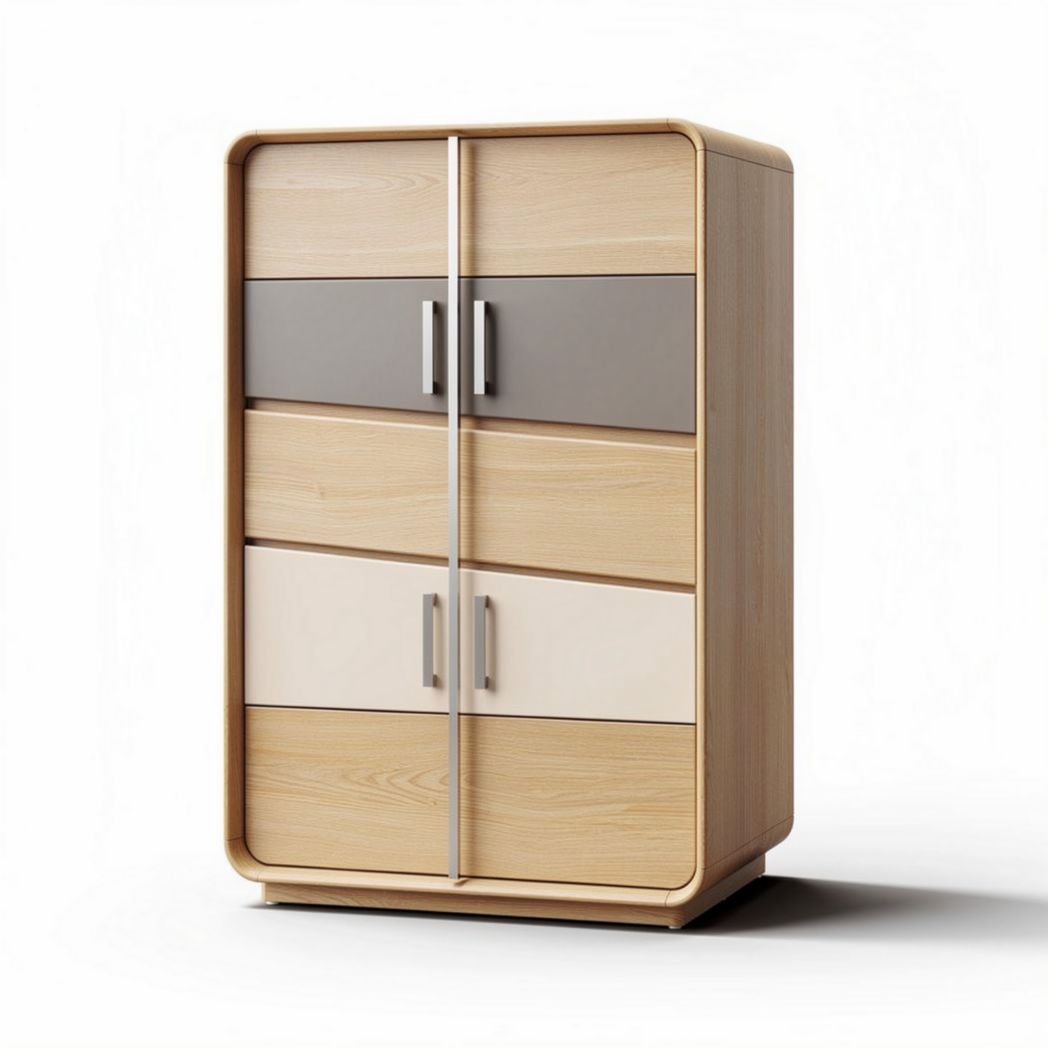 Holzschrank mit zwei Türen und fünf schichtigen Schubladen 80 x 40 x 120cm in modernem Design