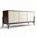 Sideboard aus Holz und Metall in weiß und braun 160 x 45 x 75cm für Wohnräume